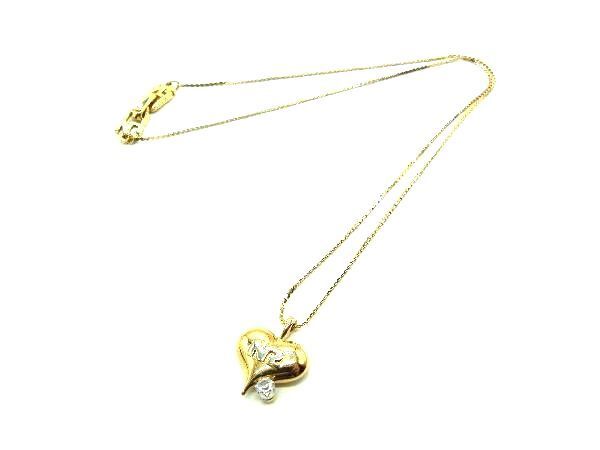 ■美品■ NINA RICCI ニナリッチ ラインストーン ハート ネックレス ペンダント アクセサリー レディース ゴールド系 DF1217拍卖