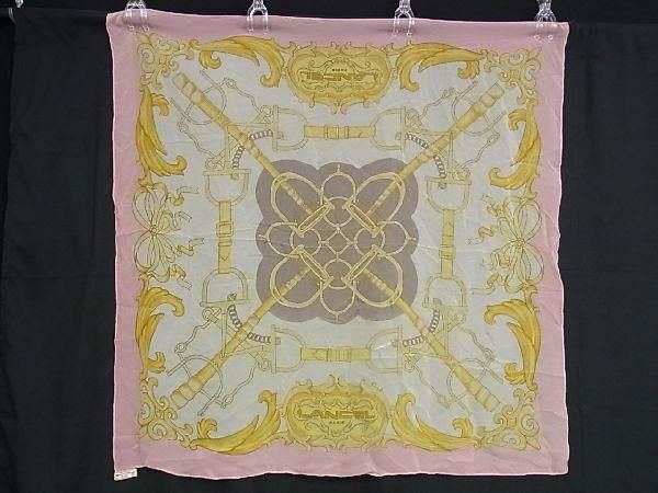 LANCEL ランセル シルク100% 総柄 大判 スカーフ ストール ショール レディース ピンク系×マルチカラー DE4243拍卖