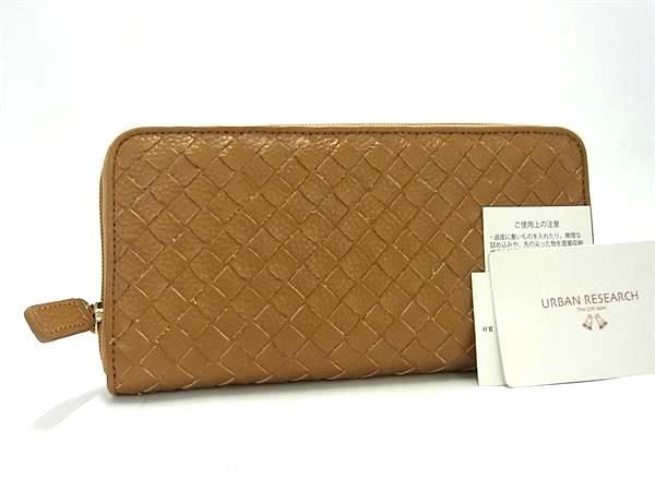 ■新品同様■ URBAN RESEARCH アーバンリサーチ レザー ラウンドファスナー 長財布 ウォレット 札入れ レディース ブラウン系 DE8840拍卖