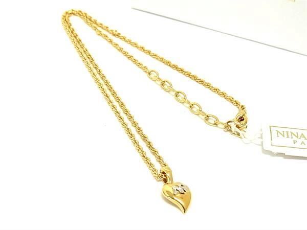■極美品■ NINA RICCI ニナリッチ ロゴモチーフ ネックレス ペンダント アクセサリー レディース ゴールド系 DF2614拍卖