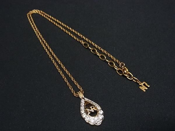 NINA RICCI ニナリッチ ラインストーン ネックレス ペンダント アクセサリー レディース ゴールド系 DF2672拍卖