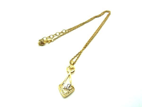 ■美品■ NINA RICCI ニナリッチ ラインストーン ネックレス ペンダント アクセサリー レディース ゴールド系 DF0236拍卖