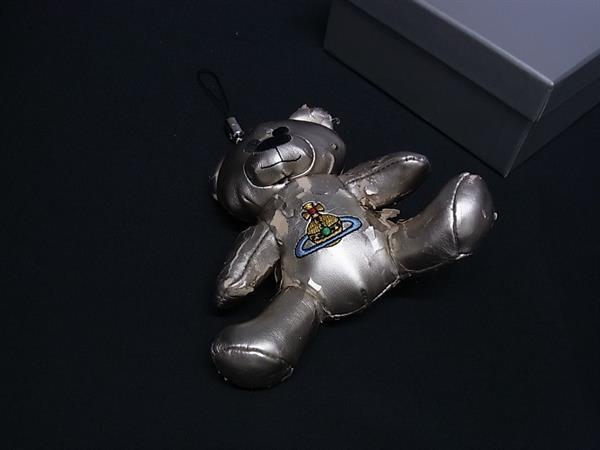 Vivienne Westwood ヴィヴィアンウエストウッド オーブ テディベア くま 携帯ストラップ キーホルダー チャーム シルバー系 DJ8434拍卖
