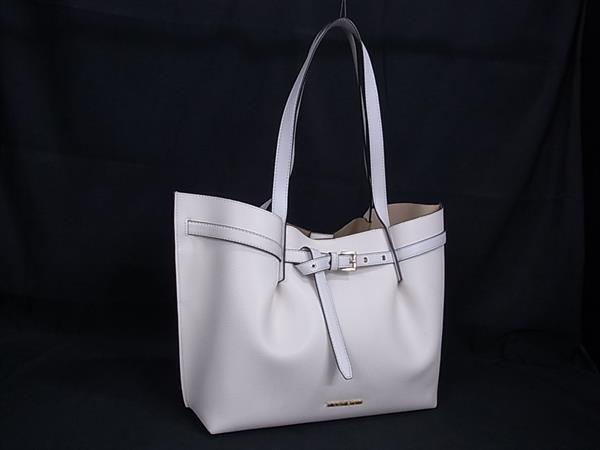 1円 ■美品■ MICHAEL KORS マイケルコース レザー トートバッグ ショルダー 肩掛け レディース アイボリー系 FR1240拍卖