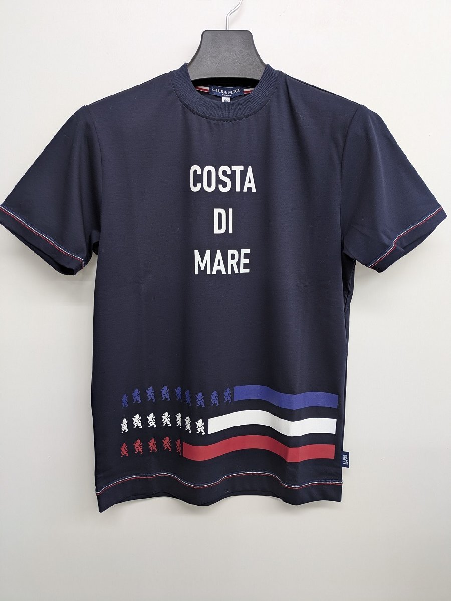 Tシャツ 40%OFF Laura Felice ロゴ ボーダープリント 半袖(M)新品 送料無料拍卖