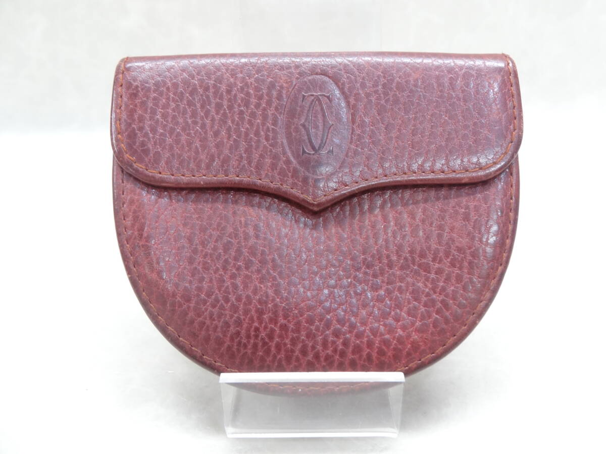 #43089 カルティエ Cartier マスト レザー ボルドー コインケース 中古 現状品拍卖