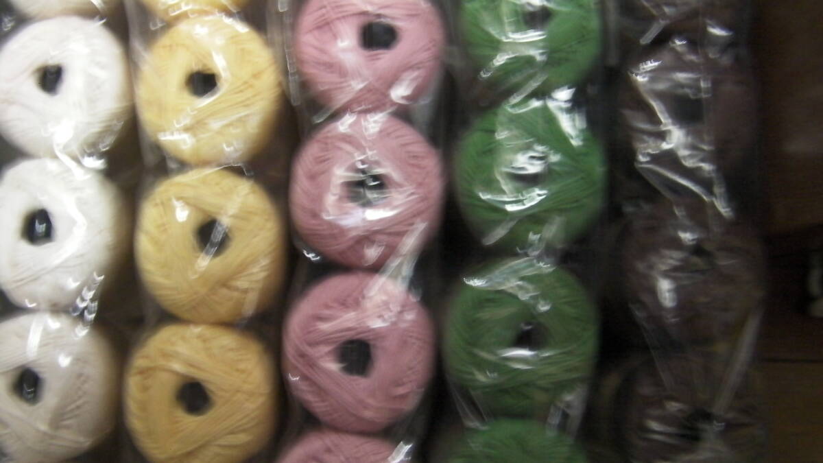 ブランド:Knitworm*原毛糸*チャティコットン*中細*5色各10玉*50玉セット*g*モチーフ編みに*配色に拍卖