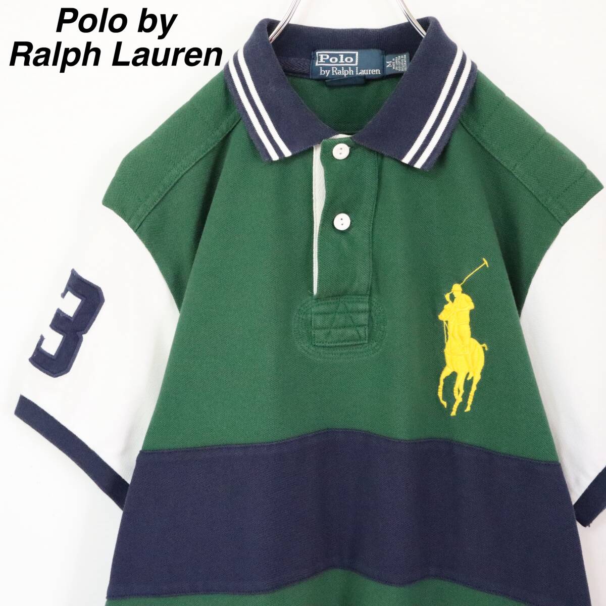 【ビッグポニー】ポロバイラルフローレン ラガーシャツ 刺繍ロゴ Mサイズ 鹿の子拍卖