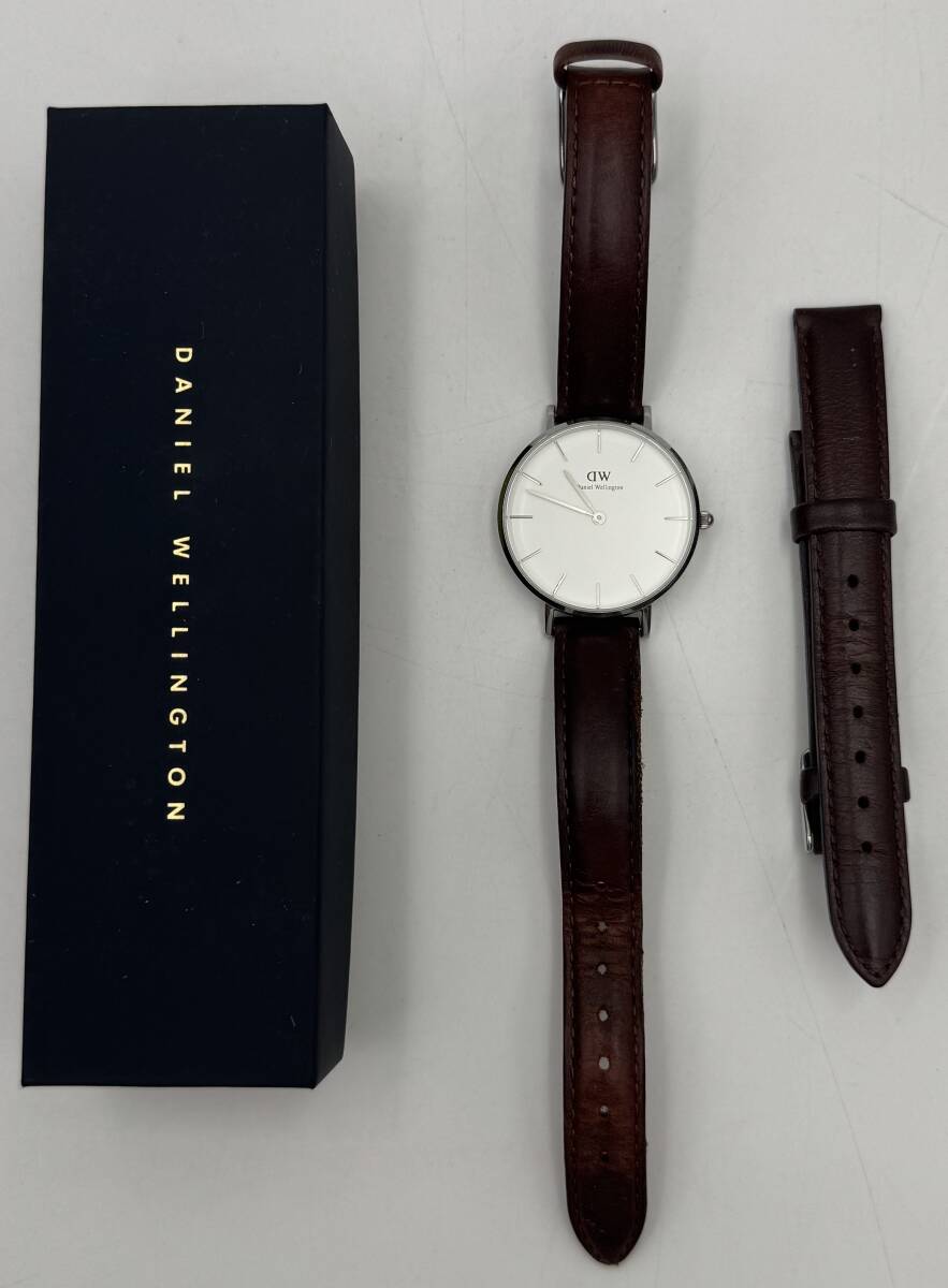 N449 1円スタートDaniel Wellington Classic B32S1 ダニエルウェリントン クォーツ 腕時計 ウォッチ 2針 ホワイト レディース レザーバンド拍卖