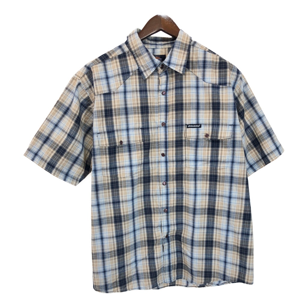 00年代 Dickies ディッキーズ 半袖ウエスタンシャツ マルチカラー(メンズ XL)中古 古着 T8542拍卖
