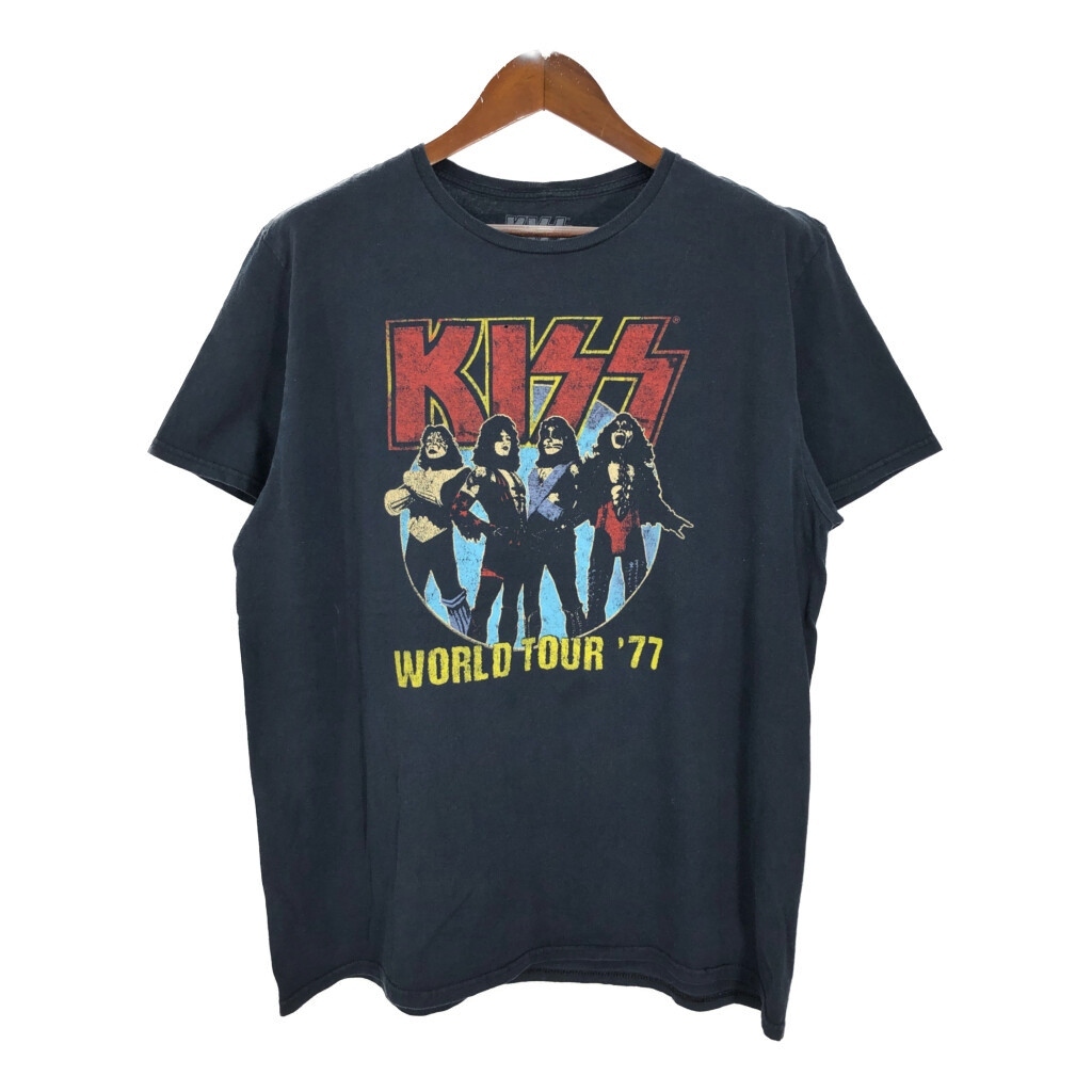 KISS キッス Tシャツ バンド ブラック(メンズ XL)中古 古着 U1074拍卖