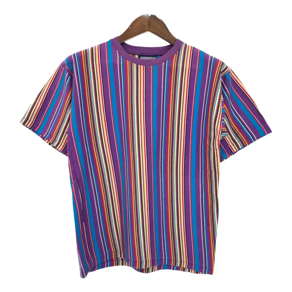 90年代 USA製 APPARATUS Tシャツ ストライプ パープル(メンズ XL)中古 古着 U1089拍卖