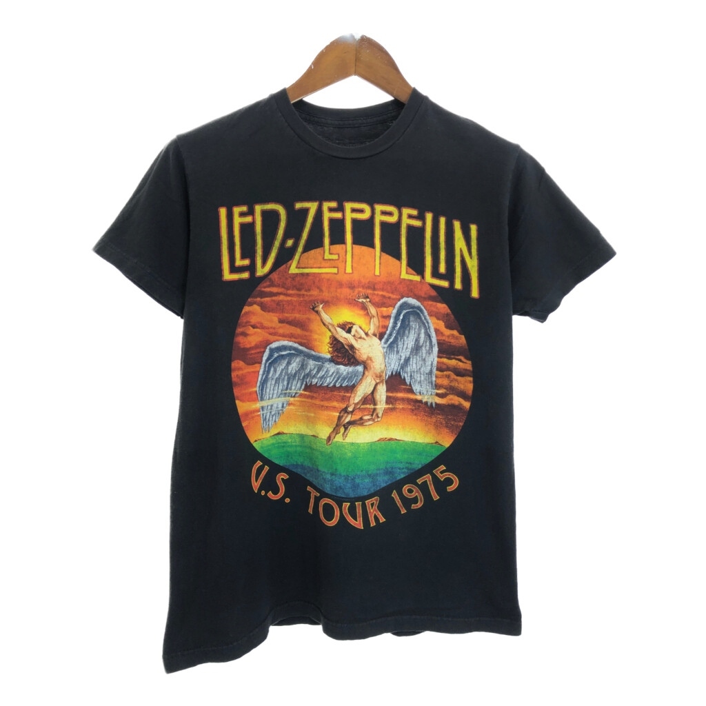LED ZEPPELIN レッド・ツェッペリン 半袖Tシャツ バンド ブラック(メンズ M)中古 古着 U2847拍卖