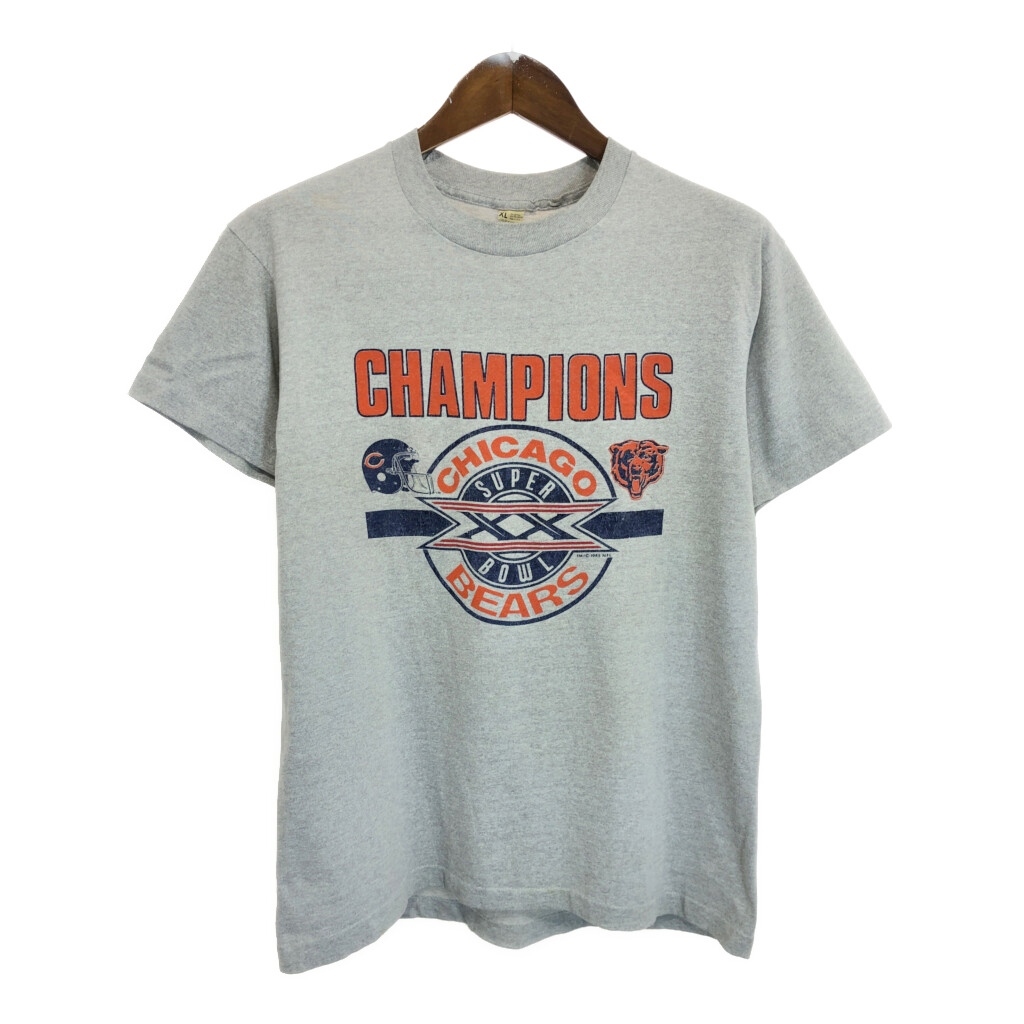 80年代 USA製 NFL シカゴ・ベアーズ 半袖Tシャツ プロチーム アメフト グレー(メンズ XL)中古 古着 U2862拍卖