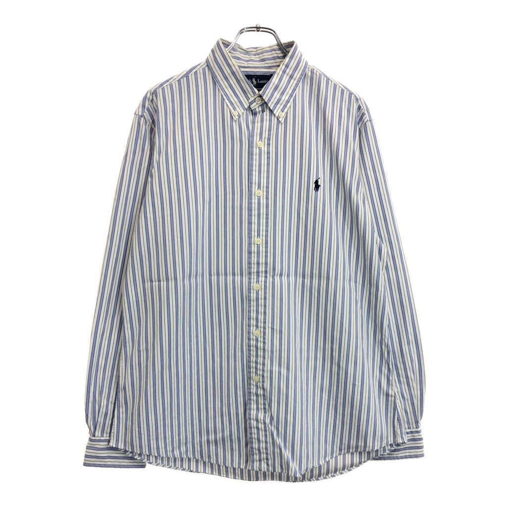 RALPH LAUREN ラルフローレン ボタンダウンシャツ ストライプ ブルー(メンズ L)中古 古着 U7103拍卖
