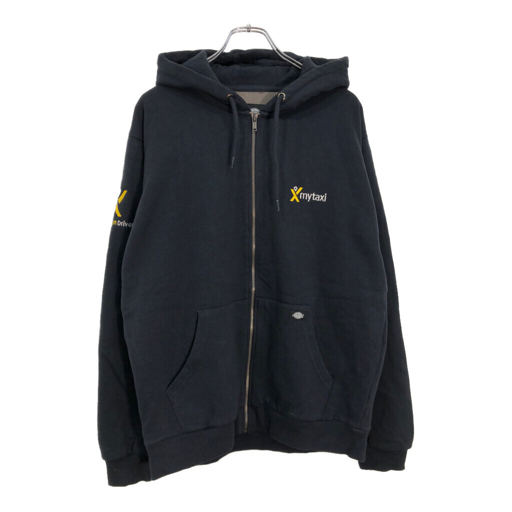 Dickies ディッキーズ フルジップ スウェット パーカー 企業ロゴ ブラック(メンズ LARGE)中古 古着 U7159拍卖