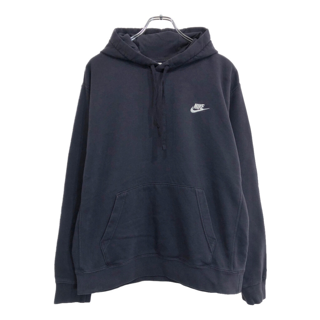 NIKE ナイキ ワンポイントロゴ スウェット パーカー スポーツ ネイビー(メンズ L)中古 古着 U7205拍卖