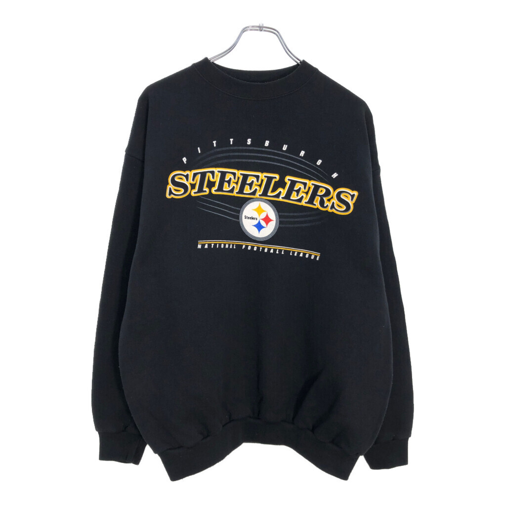 90年代 NFL ピッツバーグ・スティーラーズ スウェット プロチーム アメフト ブラック(メンズ L)中古 古着 U7213拍卖