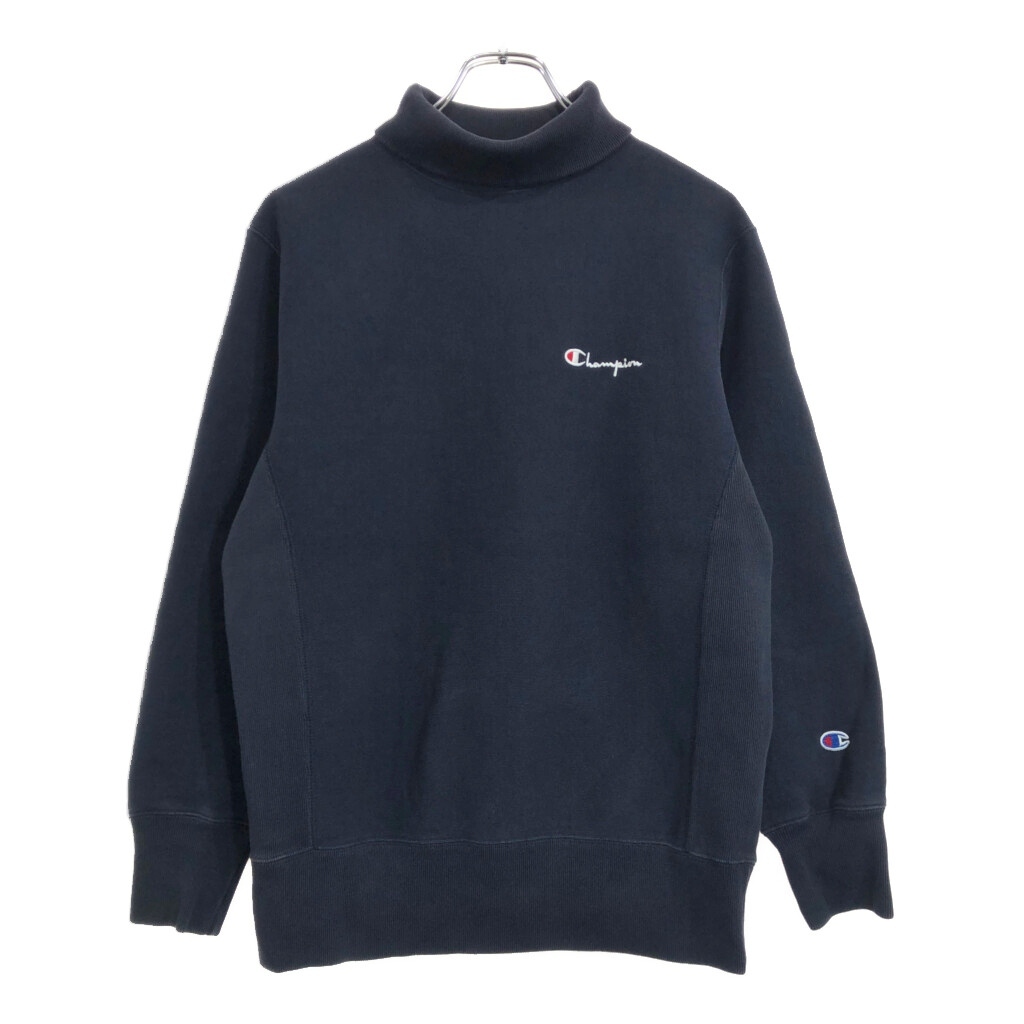 Champion チャンピオン REVERSE WEAVE リバースウィーブ タートルネック スウェット ネイビー(メンズ LARGE)中古 古着 U7258拍卖