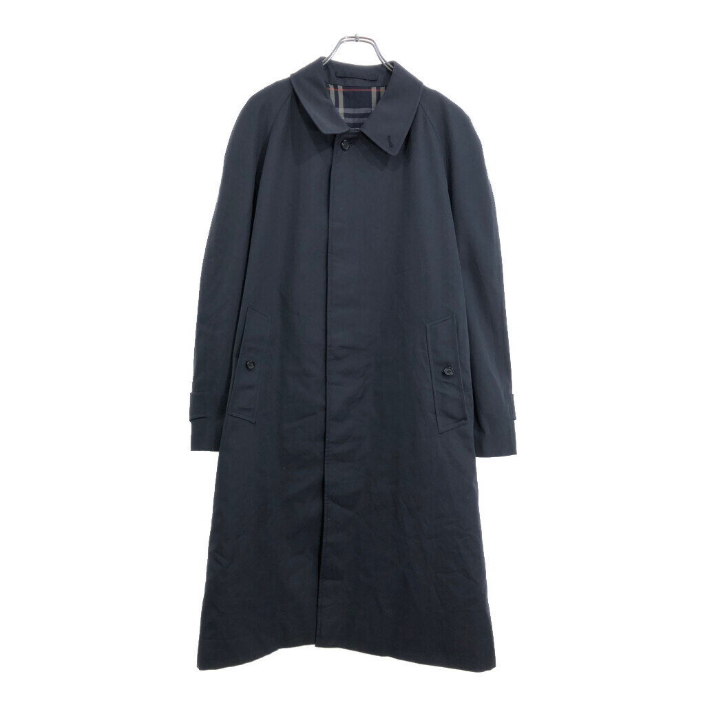 80年代 イングランド製 Burberrys バーバリーズ ステンカラーコート ネイビー(メンズ 48 S)中古 古着 U7578拍卖