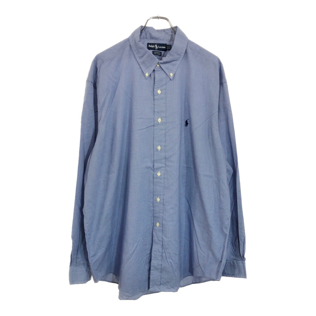 RALPH LAUREN ラルフローレン YARMOUTH ボタンダウン 長袖シャツ ブルー(メンズ 17 1/2)中古 古着 U8543拍卖