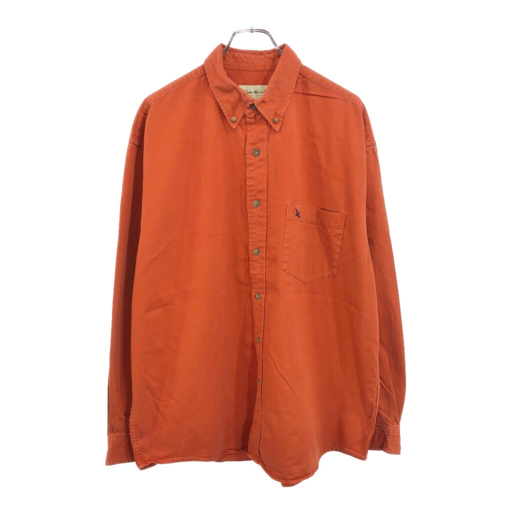 00年代 Eddie Bauer エディーバウアー ボタンダウン 長袖シャツ オレンジ(メンズ L)中古 古着 U8533拍卖