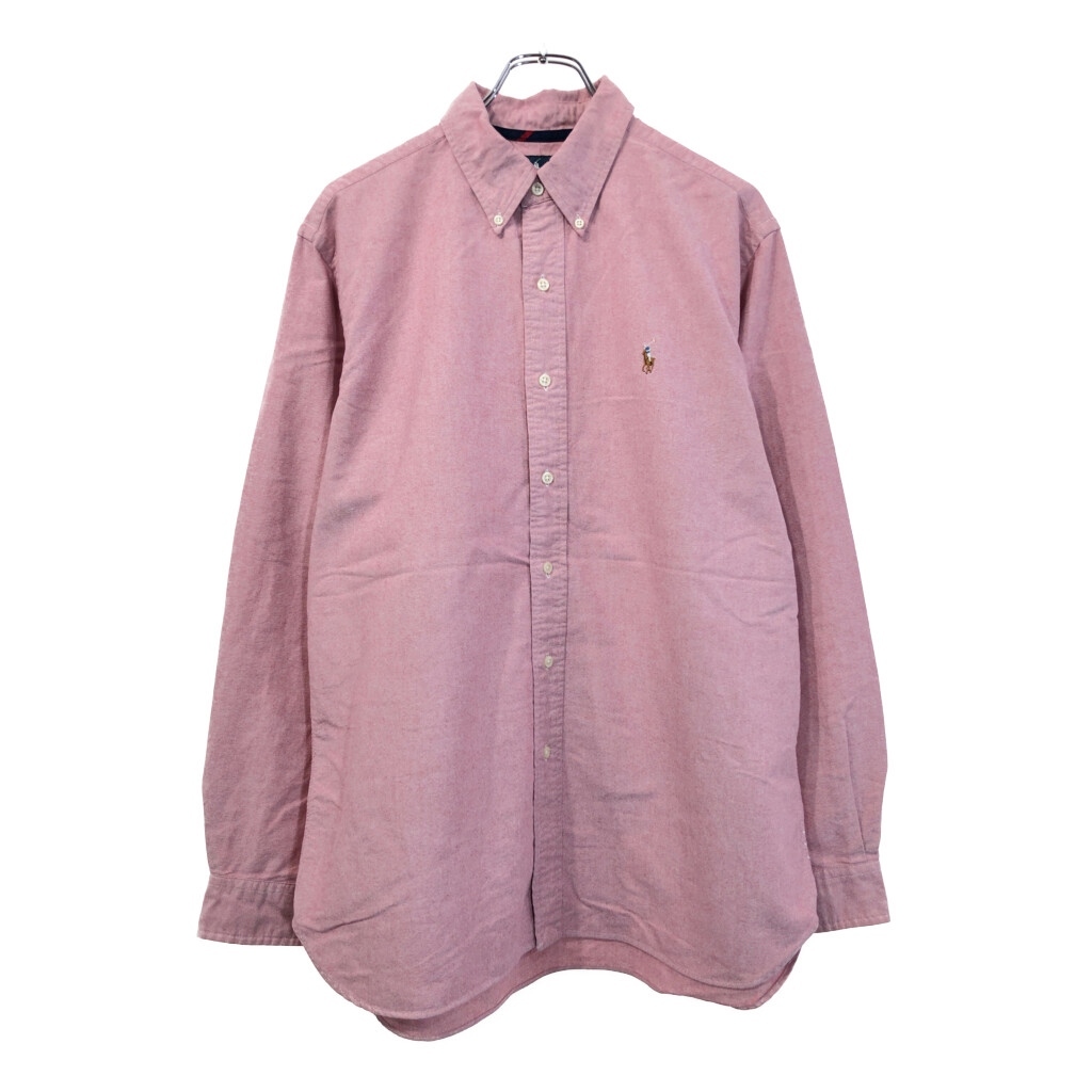 RALPH LAUREN ラルフローレン ボタンダウン 長袖シャツ ピンク(メンズ L)中古 古着 U8629拍卖