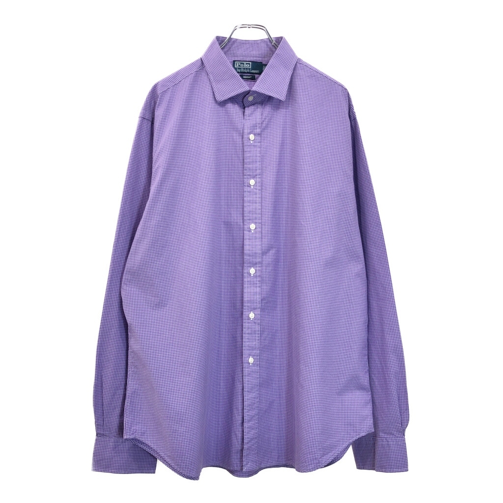 Polo by Ralph Lauren ポロ ラルフローレン REGENT 長袖シャツ チェック パープル(メンズ 17 1/2)中古 古着 U9014拍卖