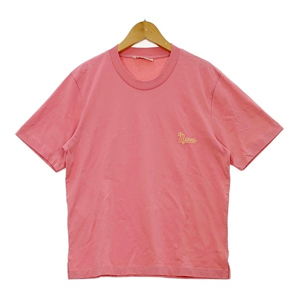 MARNI マルニ Tシャツ カットソー 半袖 THJE0211X0 美品 ロゴ刺繍 クルーネック レディース サイズ38 M相当 ピンク トップス IL15886■拍卖