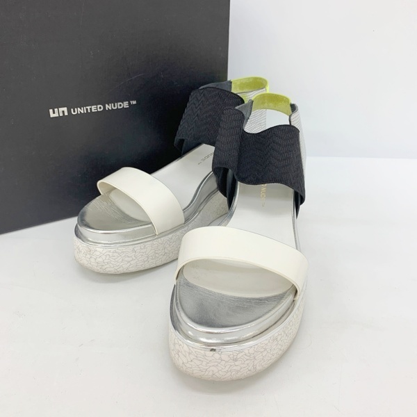 UNITED NUDE ユナイテッドヌード サンダル シューズ コンフォート ストラップ レディース サイズ39 24.5cm相当 シルバー系 靴 IF16432■拍卖