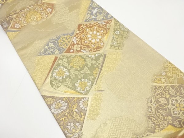 ys7453017; 宗sou 色紙に華紋・唐花模様織り出し 袋帯【着】拍卖