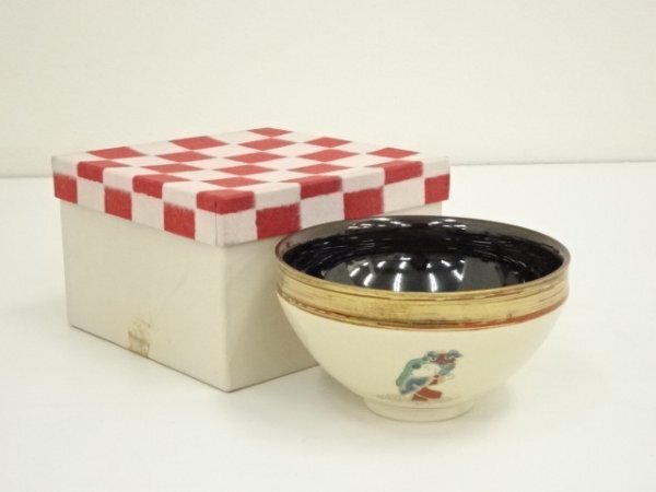 ys7391366; 宗sou 京焼 原平窯造 色絵唐子図茶碗(箱付)【道】拍卖