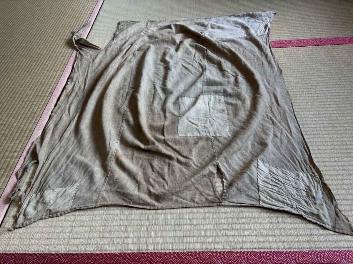 【兎】時代物 継接ぎ 茶色 風呂敷 ボロ(野良着 絣 古着物 襤褸パッチワーク 藍染 古裂/ボロ/リメイク ヴィンテージハギレ/古布)拍卖