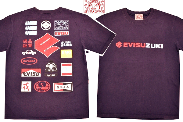 Y-9118★送料無料★超激レア お宝アイテム★EVISU エヴィス×SUZUKI evisuzuki ヴィンテージ★ネイビー紺色 半袖 T-シャツ M拍卖