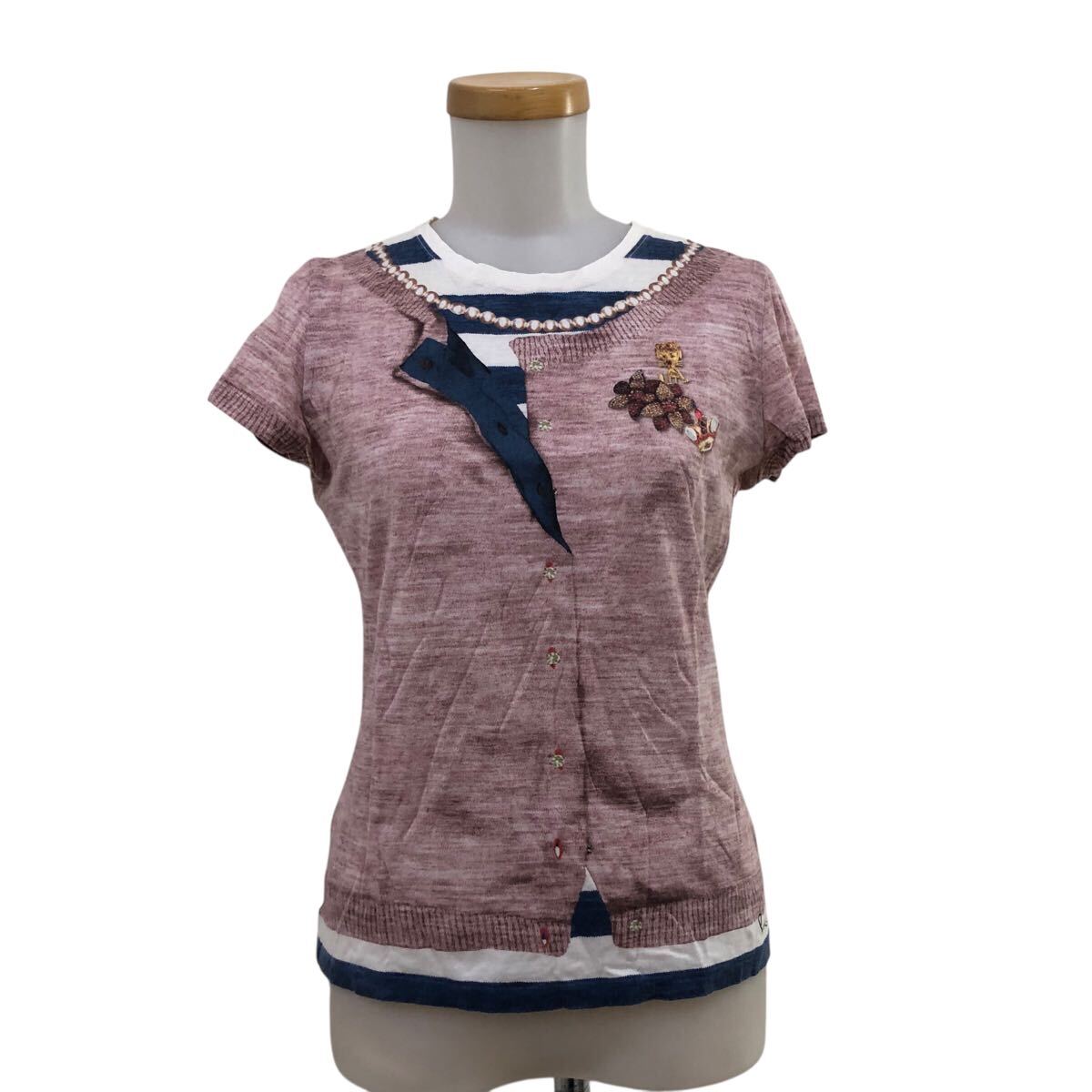 NC312-35 Paul Smith ポールスミス Paul+ 半袖 Tシャツ ティシャツ トップス カットソー レディース S ピンク 日本製拍卖