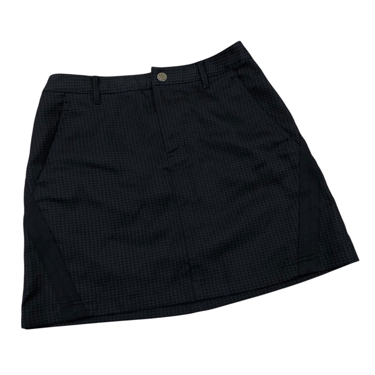 NC313-16 23区 SPORT ニジュウサンク スポーツ 総柄 ミニスカート スカート ボトムス レディース M ブラック系 GOLF ゴルフ ウェア 拍卖