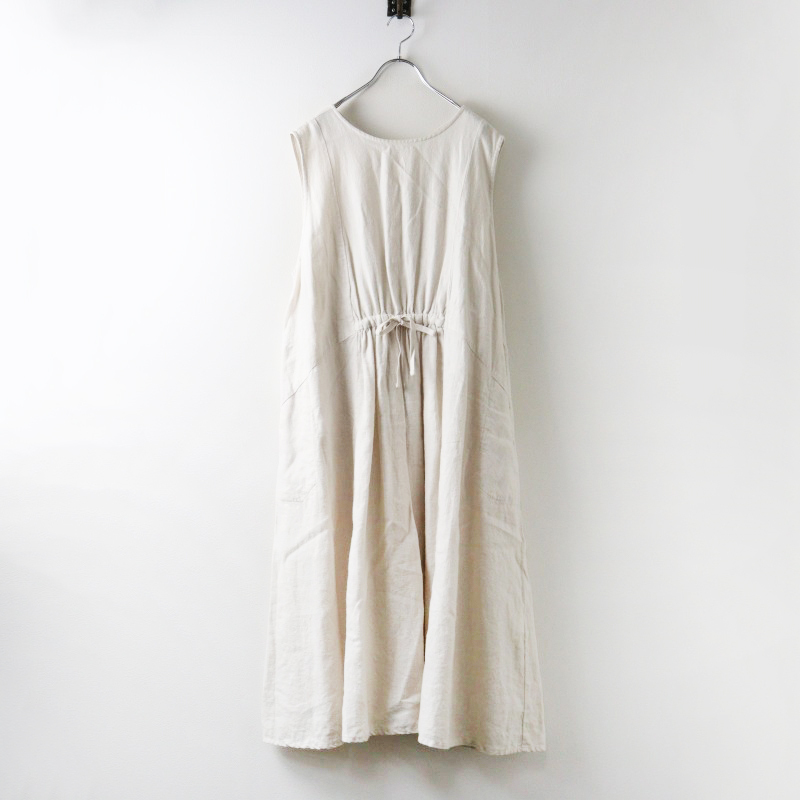 2020AW ネストローブ nest Robe 起毛リネンドロストノースリーブワンピース F/オフホワイト ドレス ギャザー【2400014517057】拍卖
