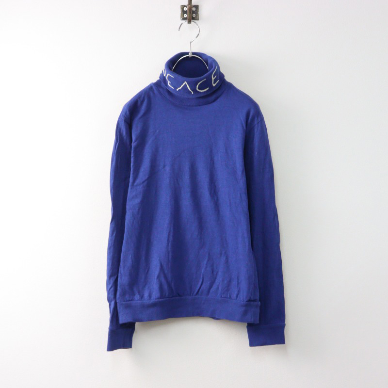 キャピタル KAPITAL PEACE刺繍 18.5 天竺 ハイネック カットソー 1/ブルー トップス 長袖 プルオーバー ブラウス【2400014537864】拍卖