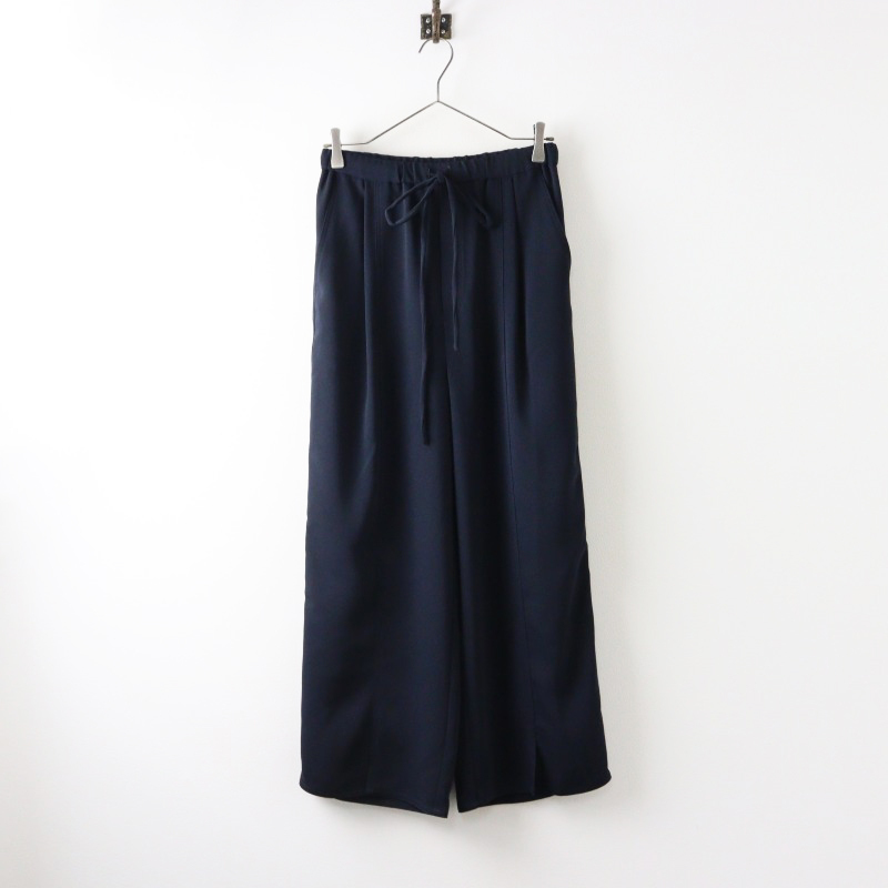 美品 定2.4万 フローレント FLORENT Double cloth string wide pants ダブルクロスストリングワイドパンツ 36 ネイビー【2400014537802】拍卖