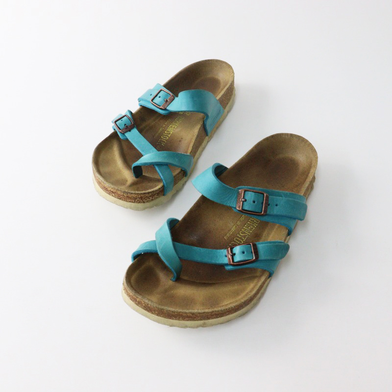ビルケンシュトック BIRKENSTOCK MAYARI マヤリ サンダル 24cm/グリーン くつ 靴 シューズ レザー【2400014548358】拍卖