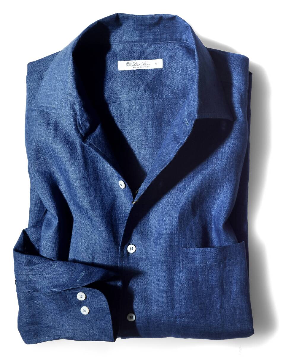 12,8万【ロロピアーナ 新品】伊達男がこよなく愛する稀代の銘品!◇爽やかな優しい心地の麻100%◇美しく優雅なワンピースカラーリネンシャツ拍卖