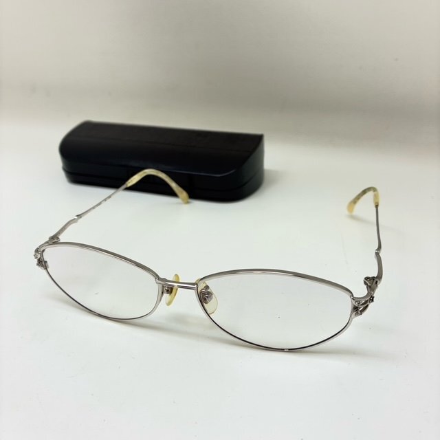 Mari Jewellery マリ・ジュエリー MJ-306 チタンフレーム 眼鏡 度入り 55□15-132 参考価格約¥100,000 天然石? 宝石装飾? 現状品 digj拍卖