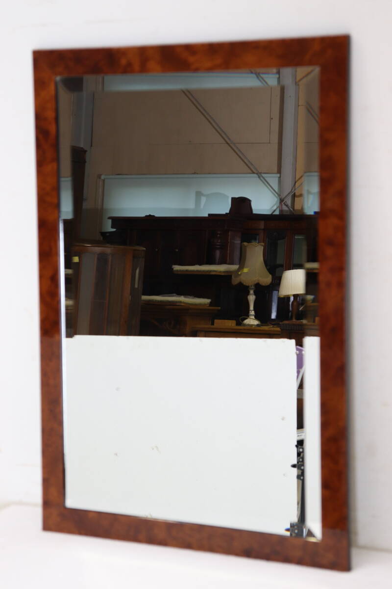 【イギリス製ビンテージ鏡】リッチモンドグラス製 ウォルナット ウォールミラー|クラシカル鏡 拍卖