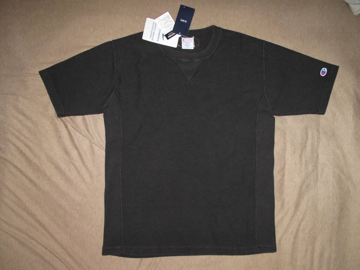 新品 Champion × SHIPS別注 リバースウィーブ(R) 9.4oz 黒硫化染め チャンピオン シップス ジャージー Tシャツ 半袖拍卖