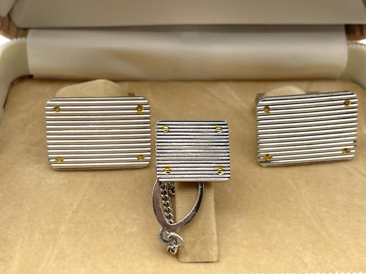 SILVER刻印 カフリンクス ネクタイピン セット拍卖