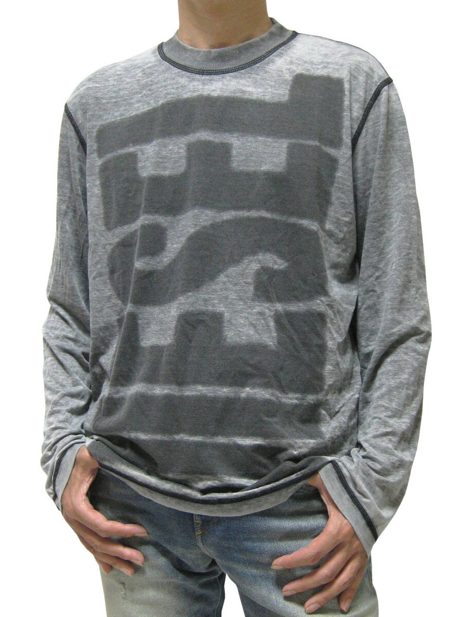 新品 直輸入 DIESEL ディーゼル フロントビッグロゴプリント カバーステッチ 長袖Tシャツ T-CRANE-LS-L1 XLサイズ A10438拍卖