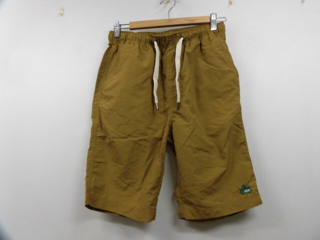 LOGOS ロゴス 9233-6367 ショートパンツ ハーフパンツ ナイロン パンツ ワンポイントロゴ刺繍 ボトムス ウエストゴム イエロー系 黄色 M拍卖