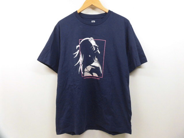 UNIQLO ユニクロ UT 劇場版 呪術廻戦0 コラボ 百鬼夜行 五条悟 プリント Tシャツ 丸首 半袖トップス 呪術廻戦 ネイビー 紺 Lサイズ拍卖