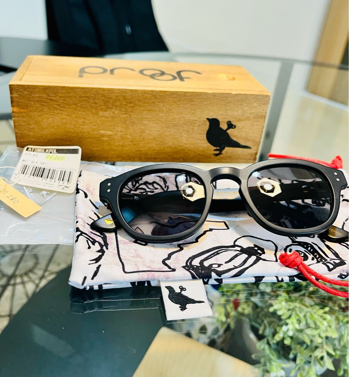 proof サングラス ATM BLK POL pf201 ATLAS 偏光レンズ 木製フレーム拍卖