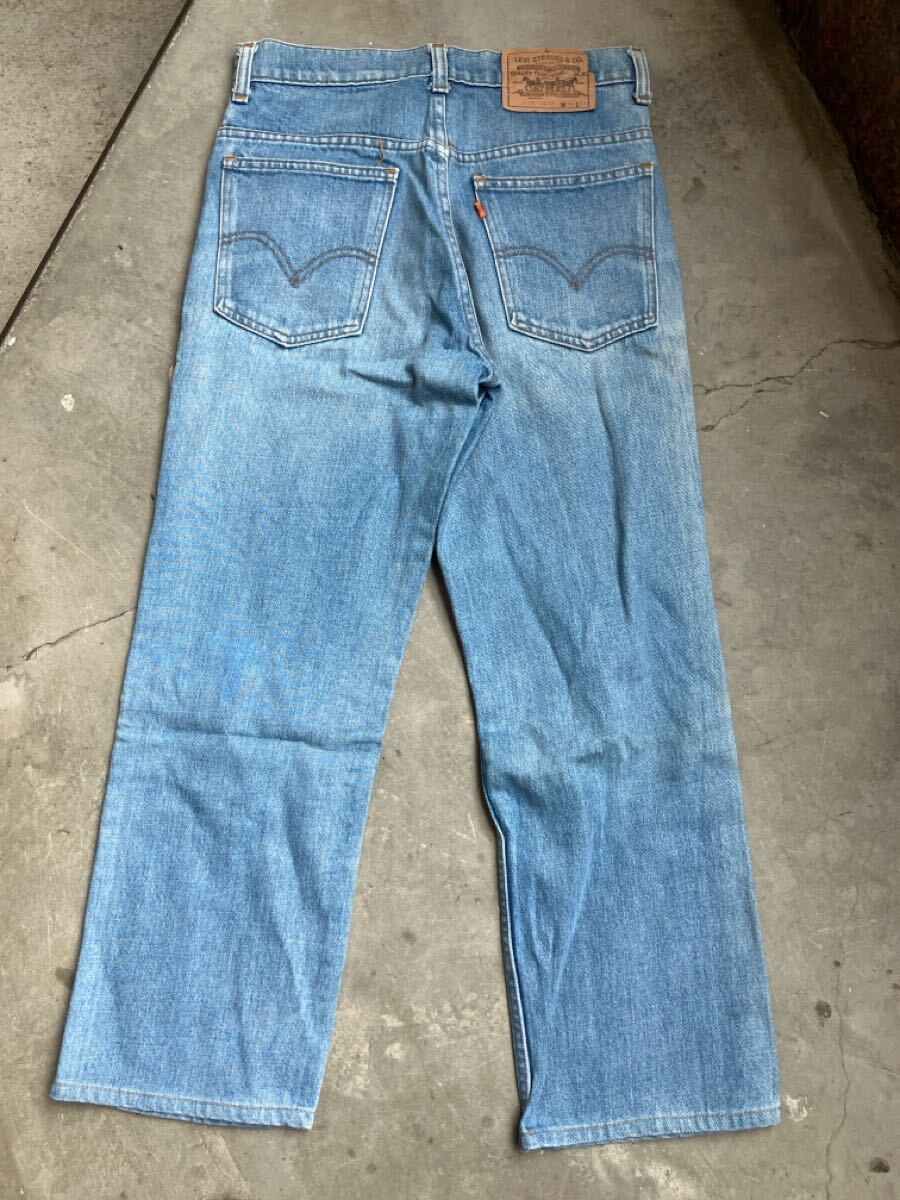 ジーンズ リーバイス w30(74cm)LEVI'S 515-0217ジーパン MADE IN HONGKONG オレンジタブ 丈短い ボタン裏347香港 1981 80s拍卖